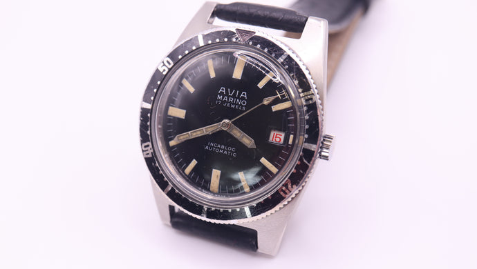 Avia Marino - Incabloc - Dive Watch - Eta 2472 - 1960's Skin Diver-Welwyn Watch Parts