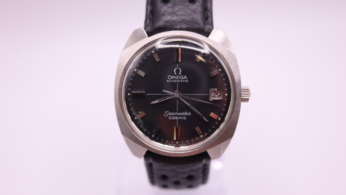 1967 - Omega Cosmic - Black Crosshair Dial - Cal 565-Welwyn Watch Parts