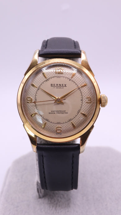 Bernex - Manually Wound Wristwatch - Cal FHF 28 - Gold Plated-Welwyn Watch Parts