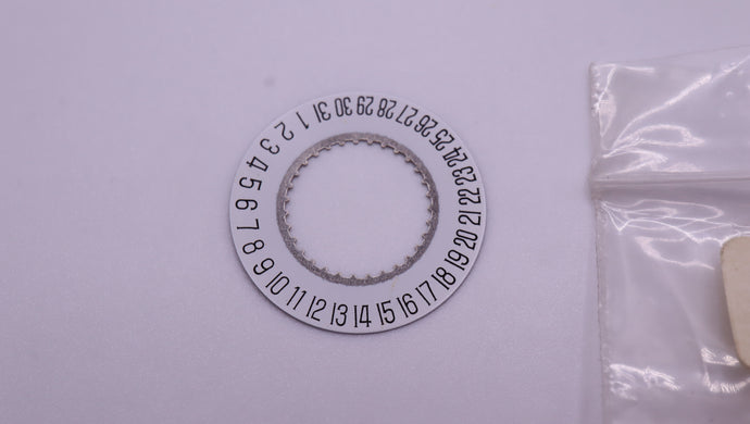 ETA 955.414 Date Disc - Black on White 6 O'Clock - NOS-Welwyn Watch Parts