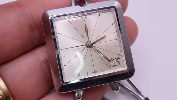 Doxa Grafic Reveil - 1964- Alarm Pendant Watch w Chain - Rare Vintage Piece-Welwyn Watch Parts