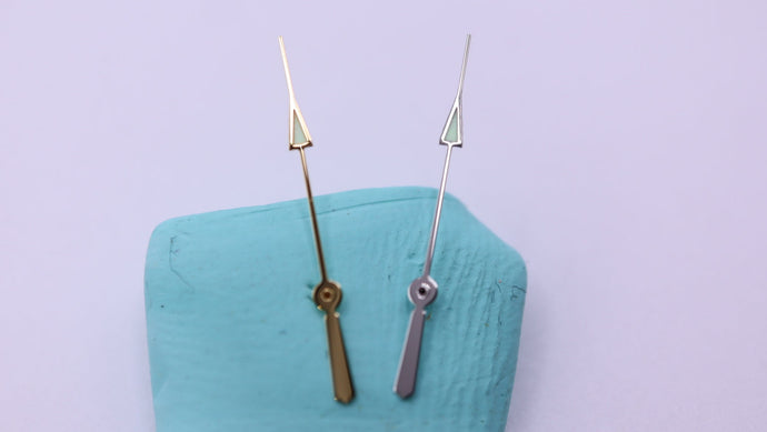 Arrow Seconds Hand Luminous - Superior Quality - Extra Long Post - GP/SS NEW - !!!-Welwyn Watch Parts
