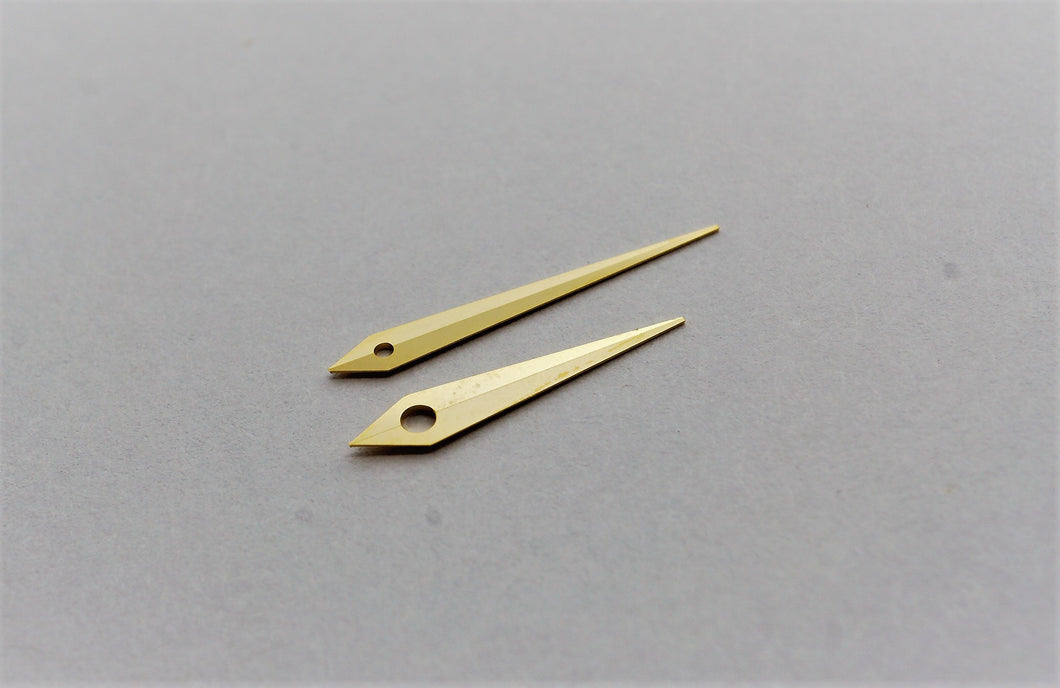 High Quality Diamond Cut Dauphine Hands - Gold Plated-Welwyn Watch Parts