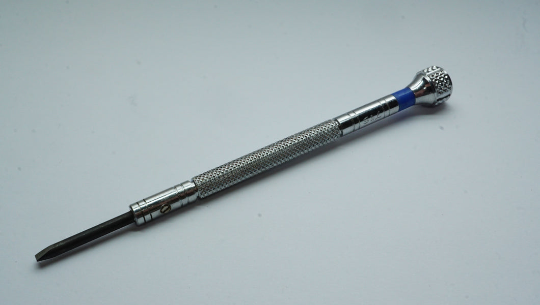 Watchmakers Swiss Style Screwdriver - Blue - 2.50mm-Welwyn Watch Parts