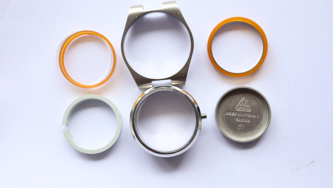 Omega Cosmic 2000 Ladies Stainless Steel Casing Complete - Rare !!-Welwyn Watch Parts