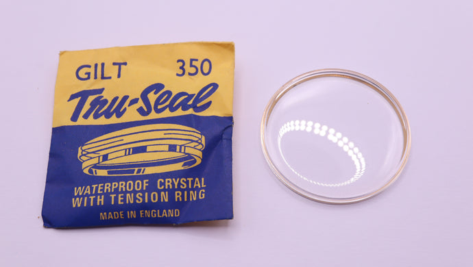 True Seal - Armoured Glass - Gold Ringed Acrylic Glass - 16-35mm-Welwyn Watch Parts