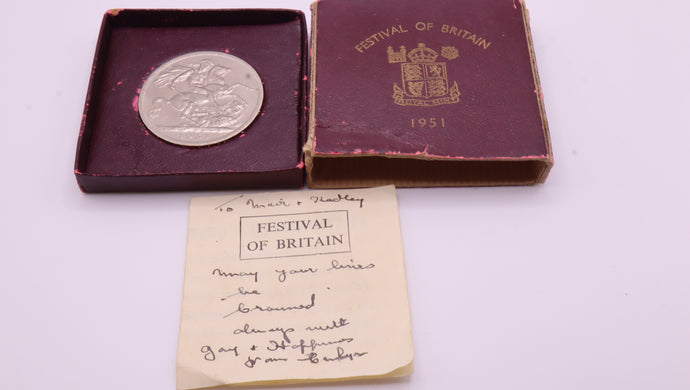 Festival Of Britain 1951 - 5 Shilling Coin - Red Boxed/Very Good Condition-Welwyn Watch Parts