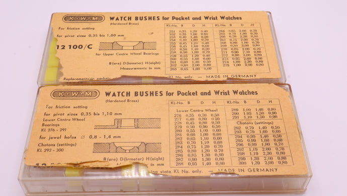 KWM - Watch Bushes - For Wrist & Pocket Watch - NOS Mixed Lot-Welwyn Watch Parts