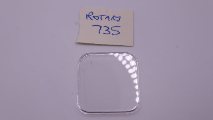 Rotary Watch Glass - Acrylic Box Section - Ref 735 - 25.3x24.20mm-Welwyn Watch Parts