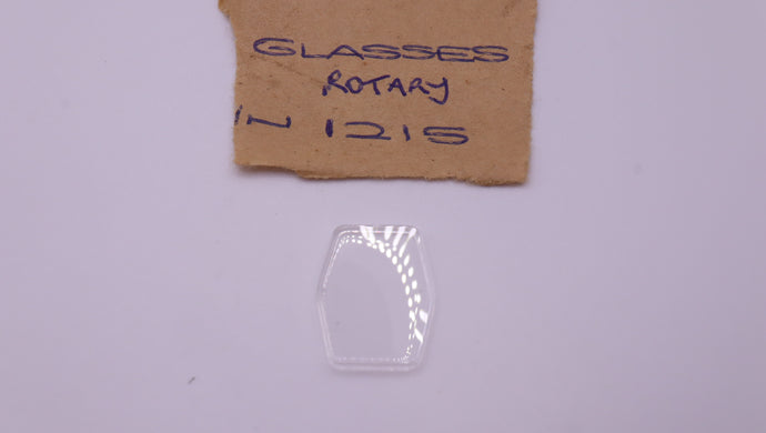 Rotary Watch Glass - Acrylic - Ref 1215 - Shaped - 13.5x17.2mm-Welwyn Watch Parts