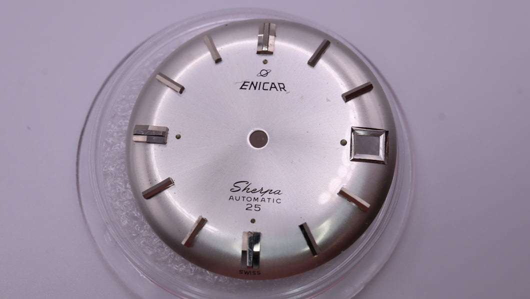 Enicar - Sherpa Automatic Watch Dial - Silver - 28.3mm-Welwyn Watch Parts
