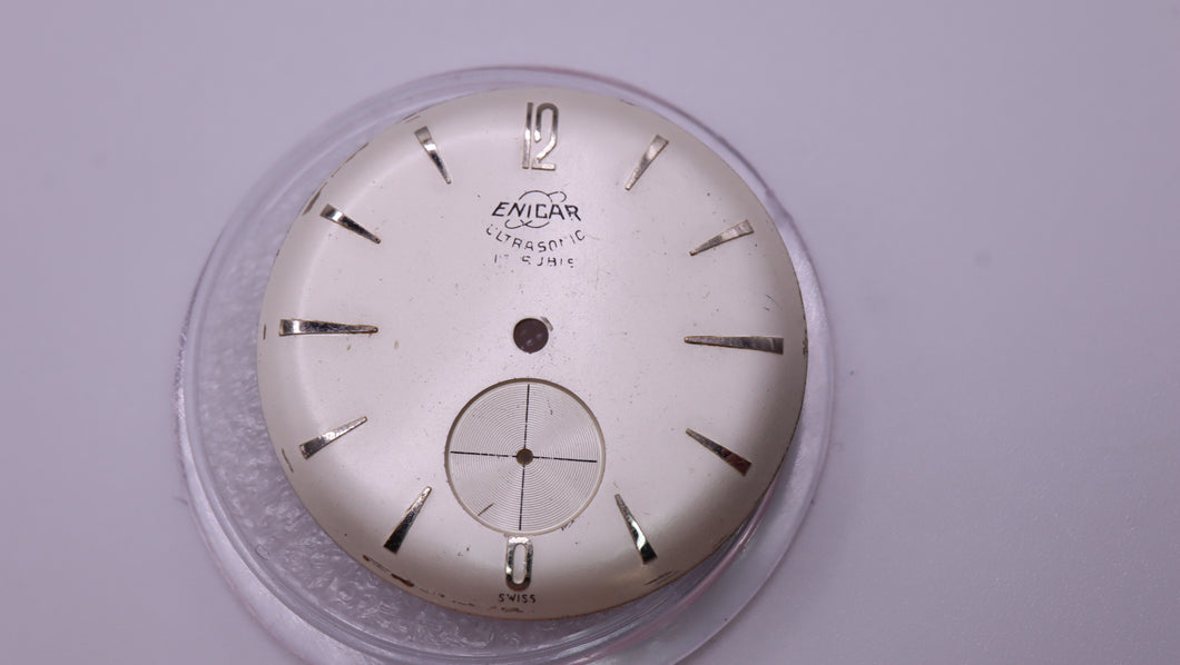 Enicar - Ultrasonic Silver Dial Sub Seconds - NOS - 28.9mm-Welwyn Watch Parts