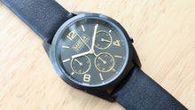 Barbour Ladies Quartz Chrono Watch - Black PVD - Leather Strap-Welwyn Watch Parts