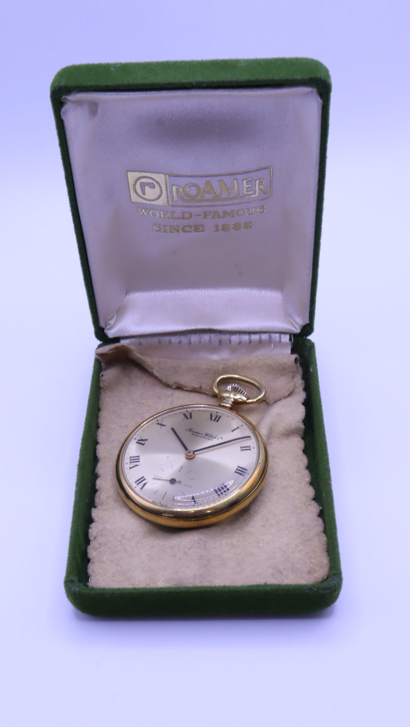 Roamer Gold Plated Pocket Watch Boxed Unitas 6498 Welwyn Watch Parts