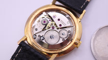 Tressa Ultra Flex - Thin Gents Wristwatch - GP - Black Leather Strap-Welwyn Watch Parts