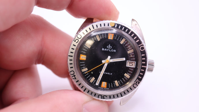 Baylor Dive Watch Head - AS1950/51 Movement - Working/Faulty-Welwyn Watch Parts