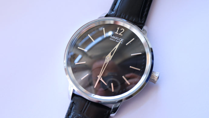 Marloe - Cherwell - Black Dial Manual Wind Watch - Chinese 6498 Clone ( ST36 )-Welwyn Watch Parts