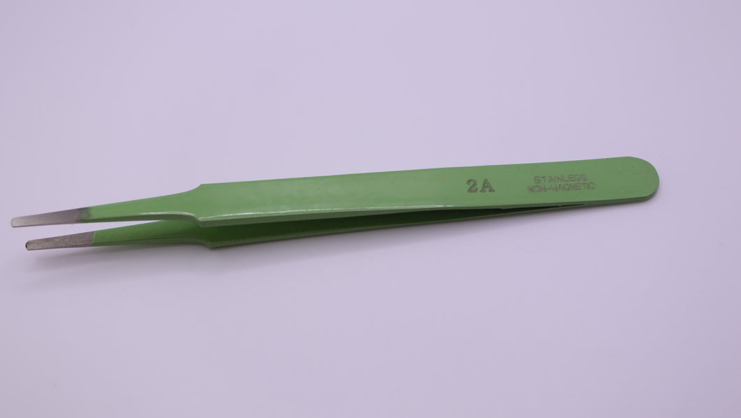 #2A Epoxy Coated Antimagnetic Broad Tip Tweezers - Watchmakers Tools-Welwyn Watch Parts