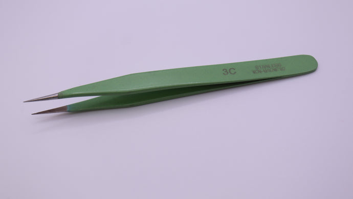 #3C Epoxy Coated Antimagnetic Fine Tip Tweezers - Watchmakers Tools-Welwyn Watch Parts