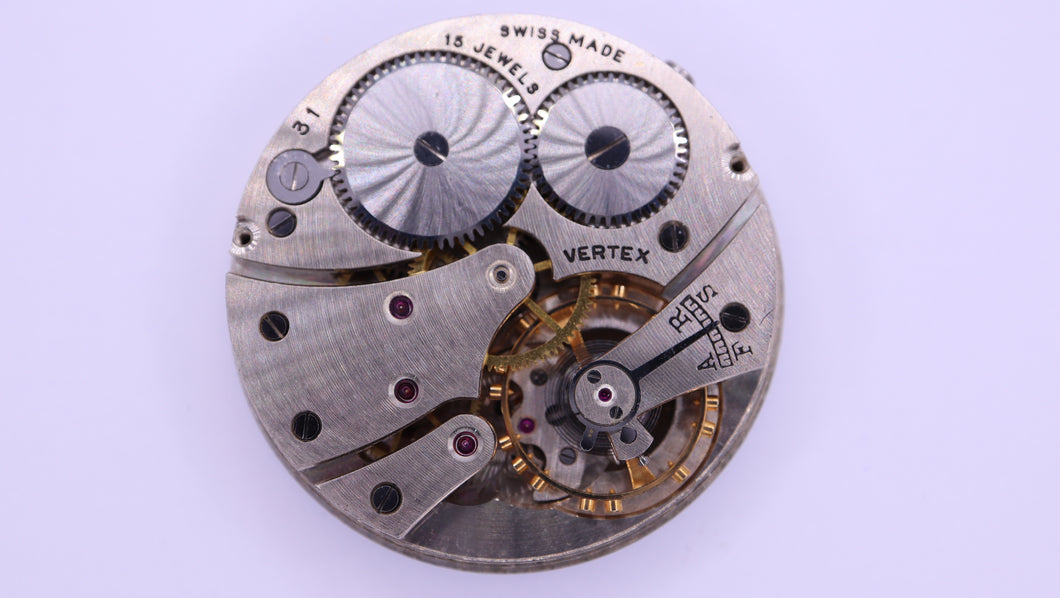 Vertex Revue - Calibre 31 Pocket Watch Movement - Good Balance