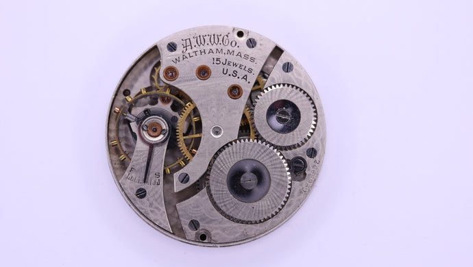 Waltham 1908 16s Pocket Watch Movement - Good Balance - Jewelled-Welwyn Watch Parts