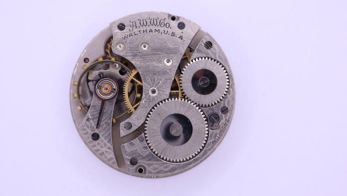 Waltham 1908 16s Pocket Watch Movement - Good Balance - 7 Jewel-Welwyn Watch Parts