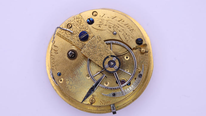 Small Fusee Pocket Watch Movement - Broken For Spares-Welwyn Watch Parts
