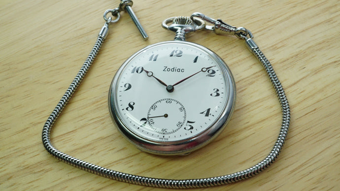 Zodiac Pocket Watch - Calibre 19 - Rare !-Welwyn Watch Parts