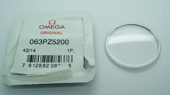 Omega Original Glass - 063PZ5200 - Acrylic Chrome Ring Glass - New/Open-Welwyn Watch Parts