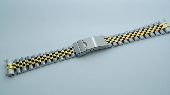 Rolex Jubilee Style Bracelet - 20mm Steel Two Tone - Solid Curved End Links-Welwyn Watch Parts