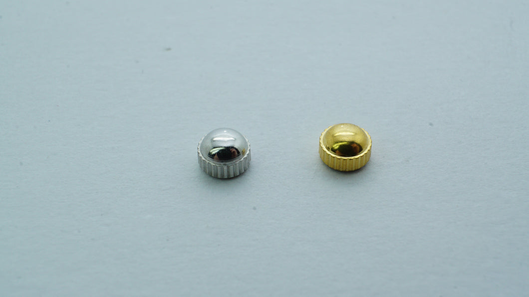 Japan/Seiko Style Watch Crowns - Steel & Gold Plated - 3.5 x 2.3 x 2.0-Welwyn Watch Parts