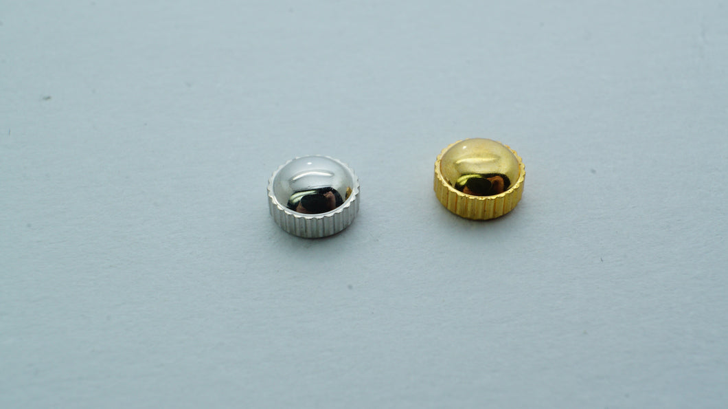 Japan/Seiko Style Watch Crowns - Steel & Gold Plated - 4.5 x 3.0 x 2.5-Welwyn Watch Parts