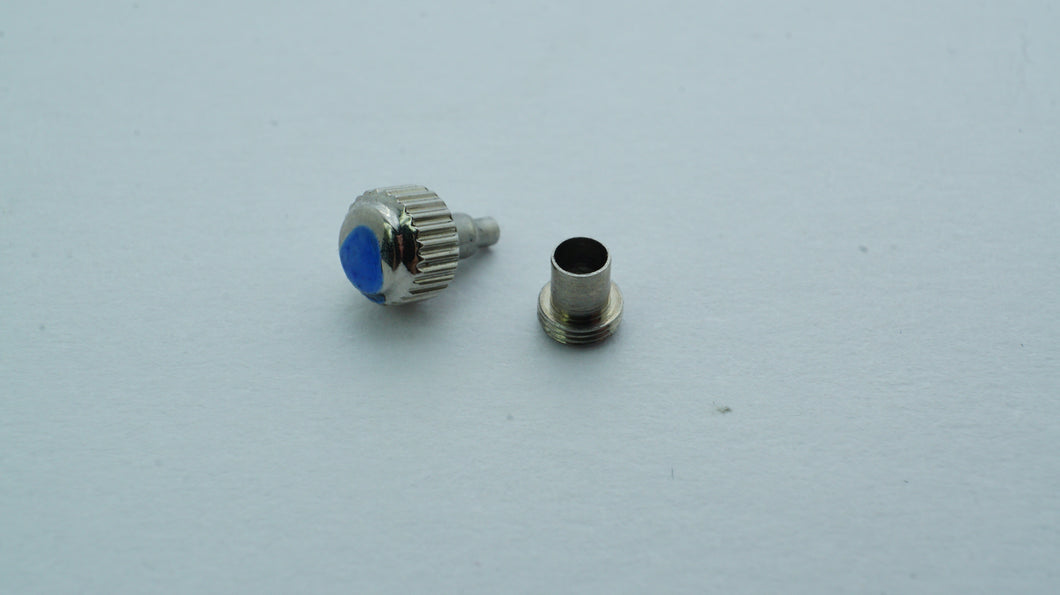Stainless Steel Screw Down Crown with Tube - 4.0 x 2.0 x 3.0 x 0.25-Welwyn Watch Parts