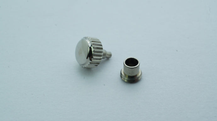 Stainless Steel Screw Down Crown with Tube - 5.0 x 2.0 x 3.5 x 0.25-Welwyn Watch Parts