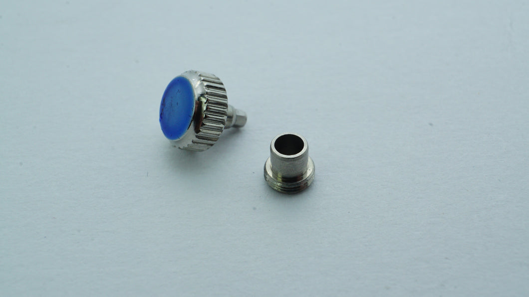 Stainless Steel Screw Down Crown with Tube - 5.5 x 2.5 x 3.5 x 0.25-Welwyn Watch Parts