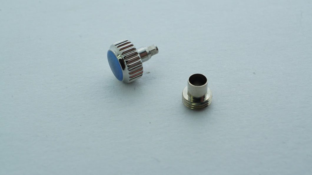 Stainless Steel Screw Down Crown with Tube - 5.0 x 2.5 x 4.0 x 0.35-Welwyn Watch Parts
