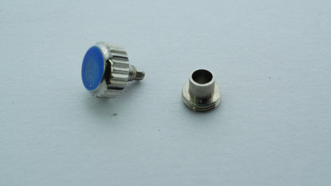 Stainless Steel Screw Down Crown with Tube - 5.5 x 2.5 x 4.0 x 0.35-Welwyn Watch Parts