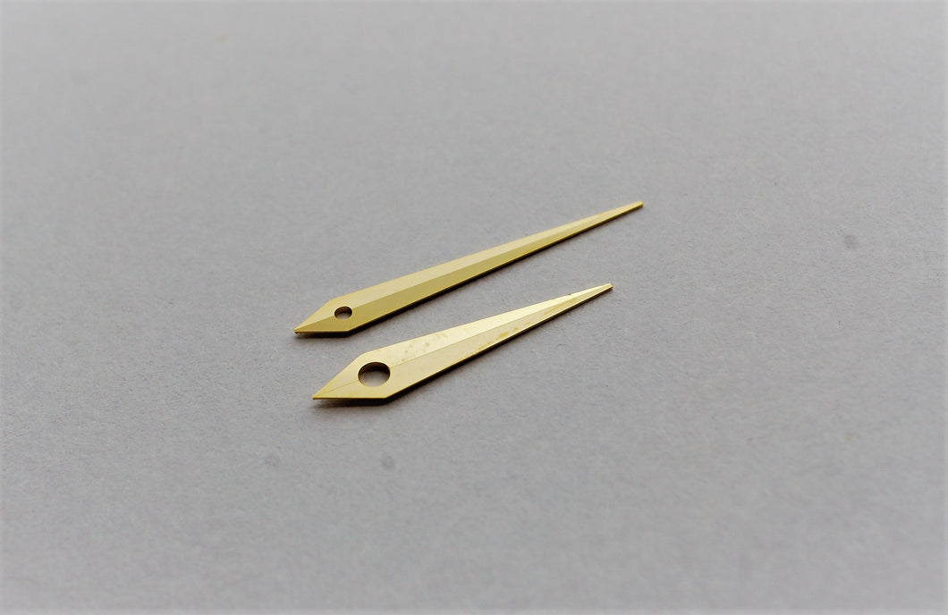 High Quality Diamond Cut Dauphine Hands - Gold Plated-Welwyn Watch Parts