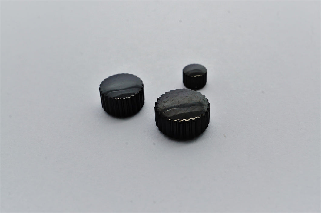 Black Stainless Steel Watch Waterproof Crowns - Various Sizes-Welwyn Watch Parts
