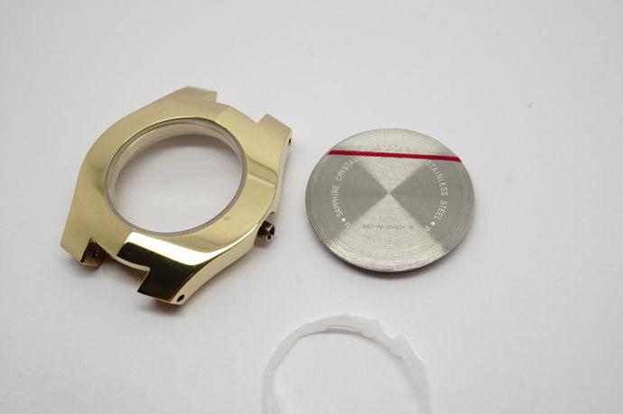 Tissot Complete Case - Model L520 - Gold PVD - Sapphire Glass-Welwyn Watch Parts