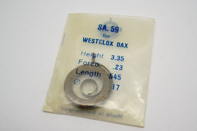 Westclox DAX - Clock Mainspring - SA59-Welwyn Watch Parts