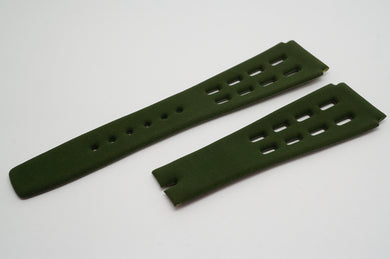 Corfam Sports - Olive Green Suede - NOS Original - R20mm-Welwyn Watch Parts