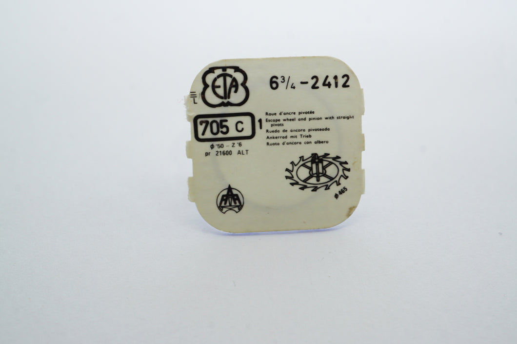 ETA - Cal 2412 - Escape Wheel - Part # 705c-Welwyn Watch Parts