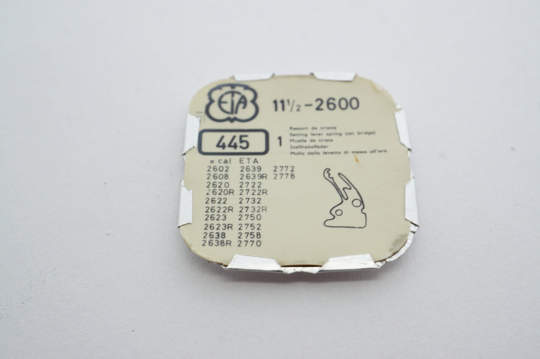 ETA - Cal 2600 - Setting Lever Spring - Part # 445-Welwyn Watch Parts