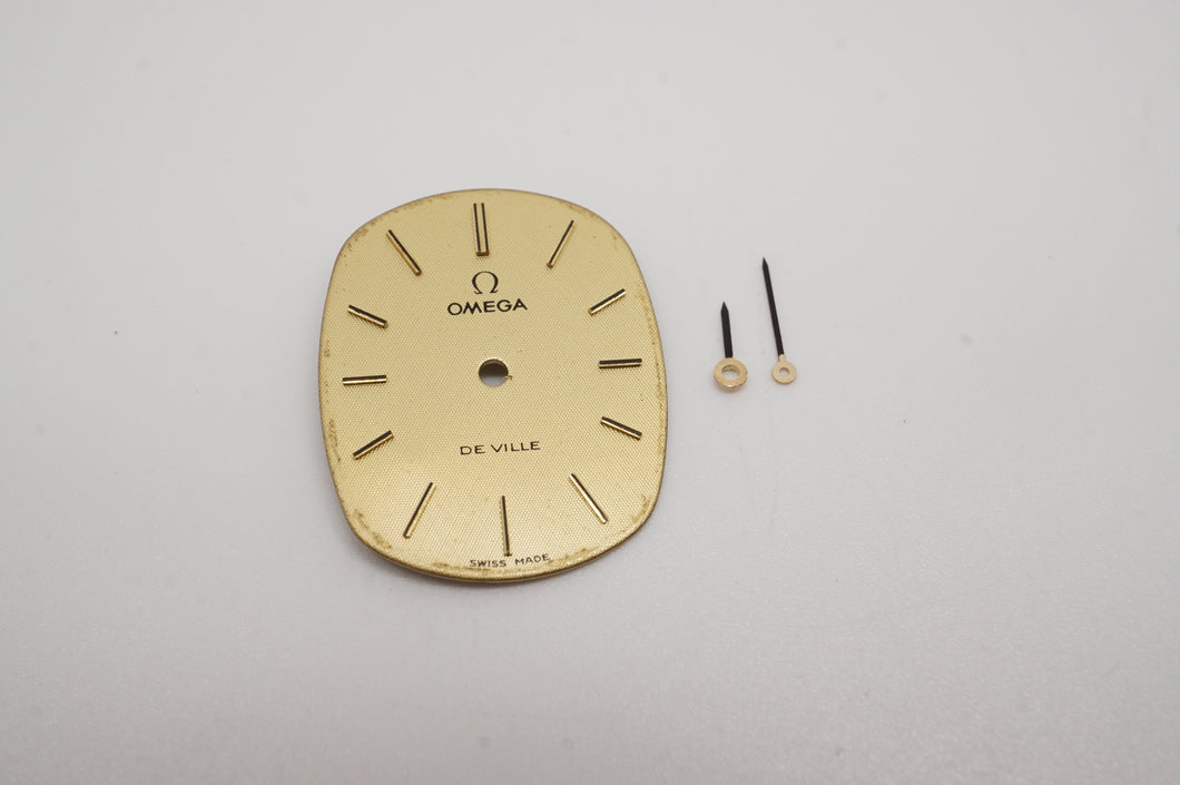 Omega - Calibre 485 - De Ville Dial & Hands - Gold - 20x16mm-Welwyn Watch Parts