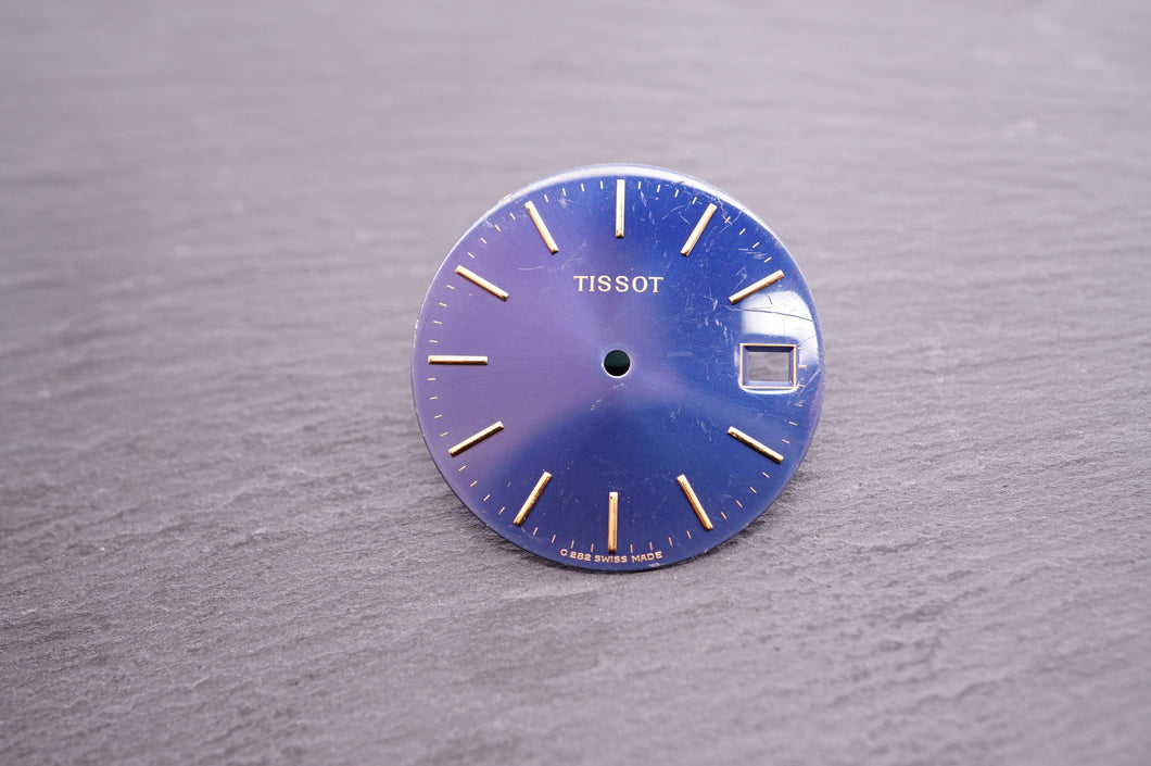 Tissot - Blue Dial w Gold Batons - 28mm-Welwyn Watch Parts