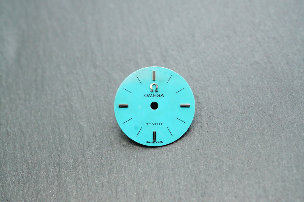 Omega DeVille Aqua Blue Ladies Dial - 14.5mm-Welwyn Watch Parts