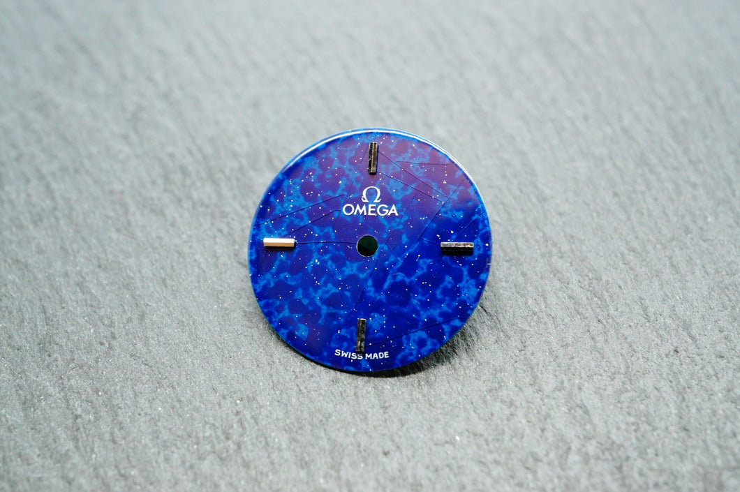 Omega Midnight Blue Marble Crosshair - 16mm-Welwyn Watch Parts