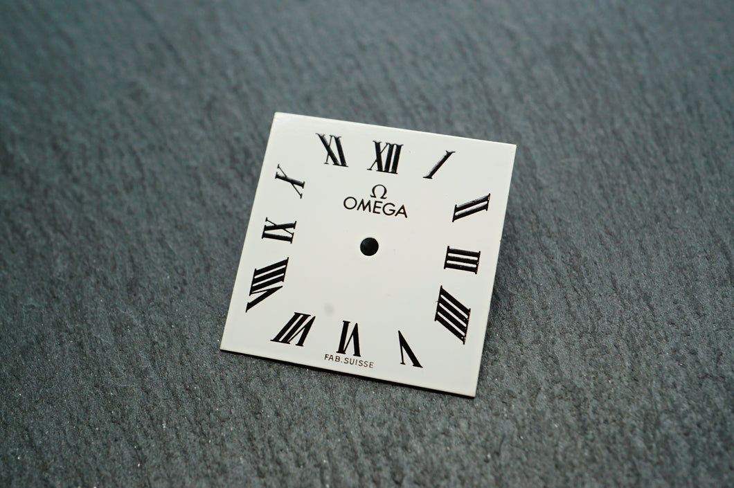 Omega White Square Dial - Roman Numeral - 20x20mm-Welwyn Watch Parts