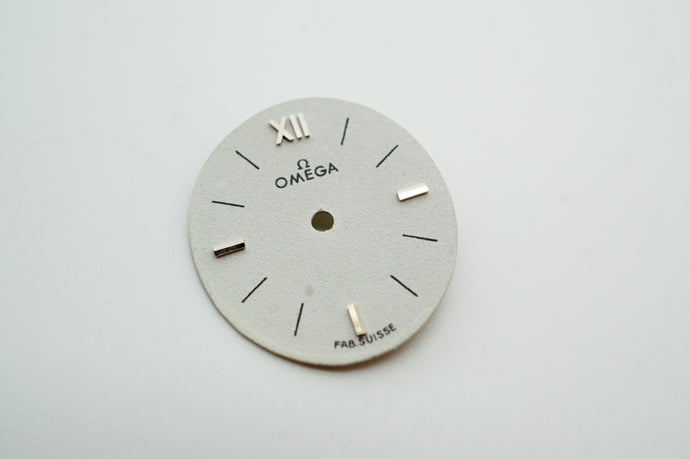 Omega White Dial w Silver Roman 12 - 19x16mm-Welwyn Watch Parts